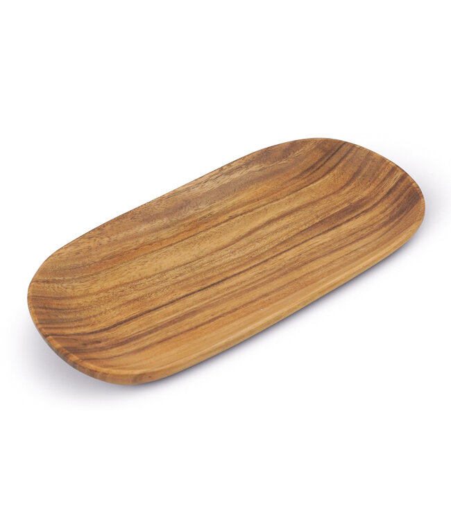 Oval serving bowl wood ellipse 15x30 cm