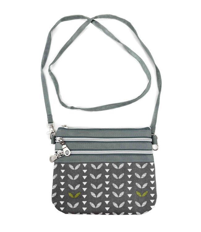 Mini shoulder bag | Grey Leaves -  H 15 x B 18