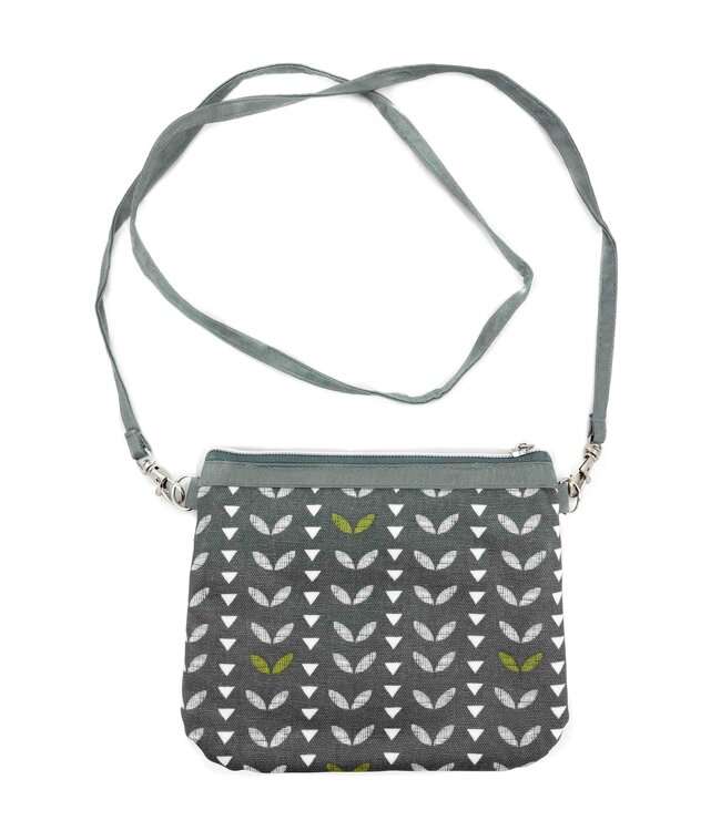Mini shoulder bag | Grey Leaves -  H 15 x B 18