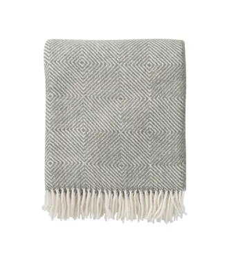 Klippan Throw eco wool Gooseye 200x130 cm - green- ecru