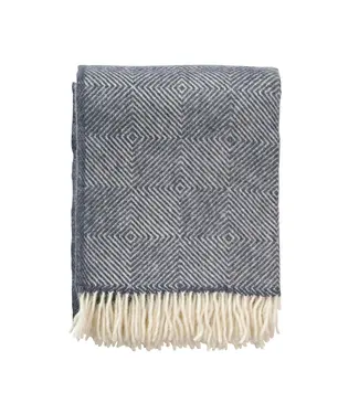 Klippan Throw eco wool Gooseye 200x130 cm - smokey blue
