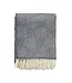 Plaid lamswol Gooseye 200x130cm - blauw-ecru