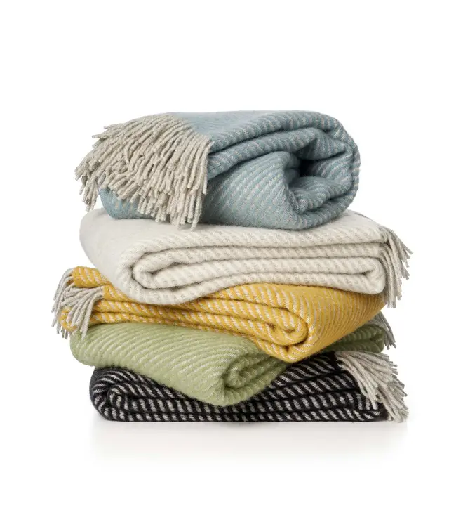 Plaid Carl - ecru eco melange wol 200x130 cm