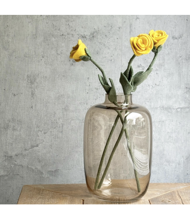 Vilten roos in  diverse kleuren 45 cm