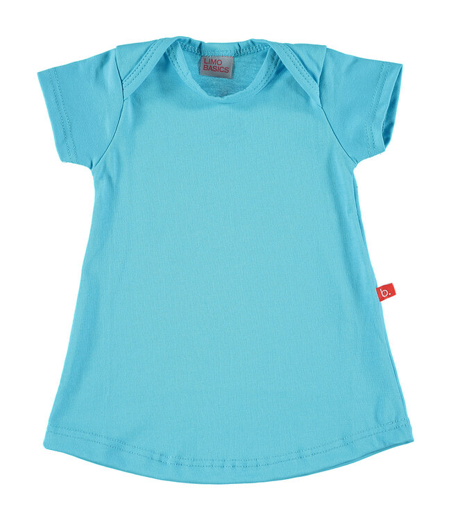 Baby jurkje  turquoise korte mouw bio katoen