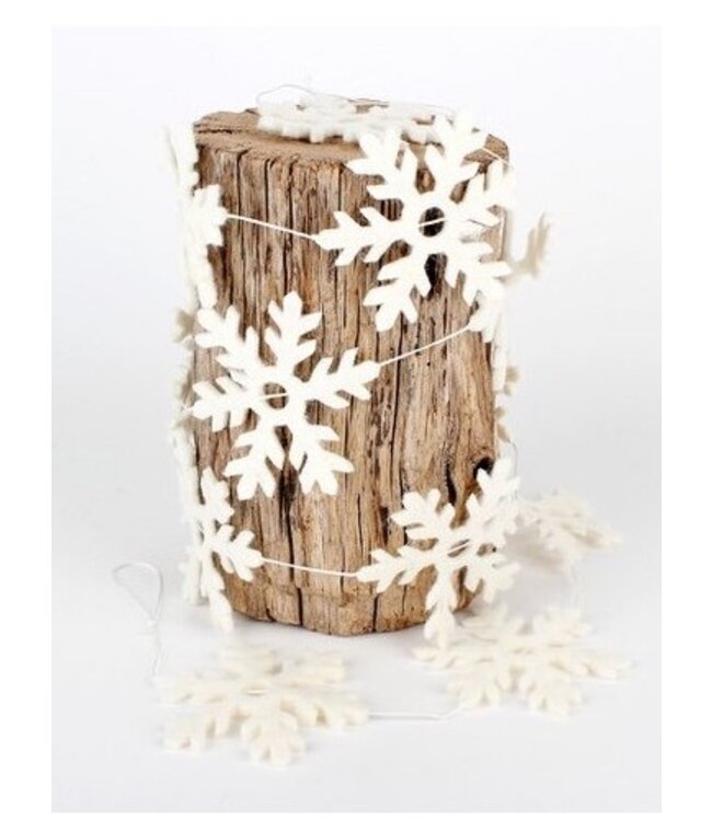 Slinger vilt witte sneeuwvlokken 165 cm