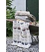 Blanket Tulips - grey and beige eco wool 180x130 cm