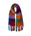Shawl checked - wool and viscose - Festive- 65x180cm