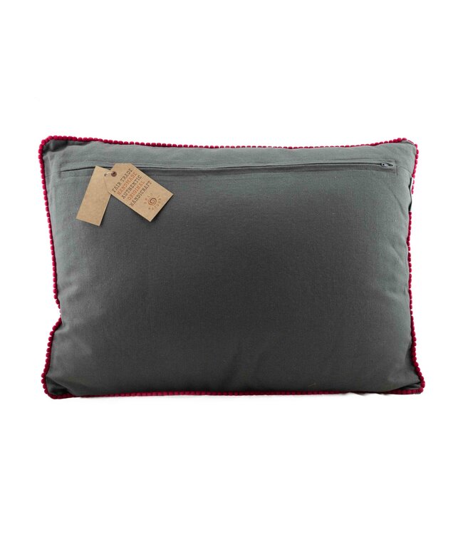 Pillow velour grey flower garden 40x60 cm