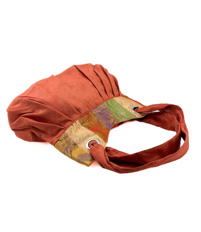 Shoulder bag orange silk 35x35 cm