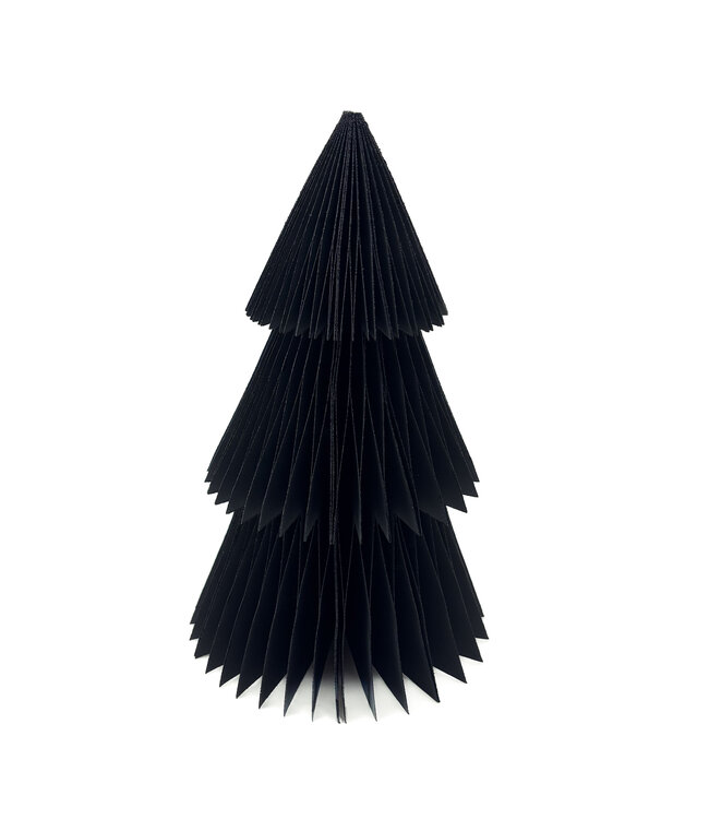 Paper christmass tree - 23 cm - zwart