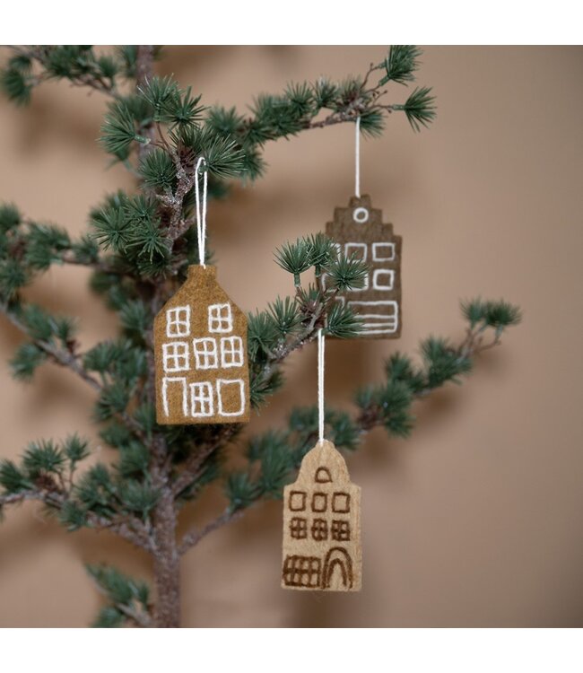 Kersthangersvilten grachtenhuisjes gingerbread  6 st