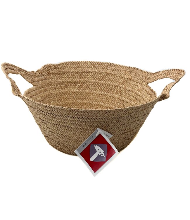 Basket palmleave with handles D25xH12 cm