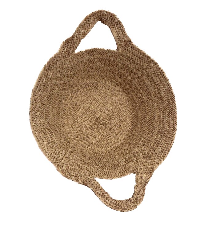 Rieten mandje palmblad D25xH12 cm