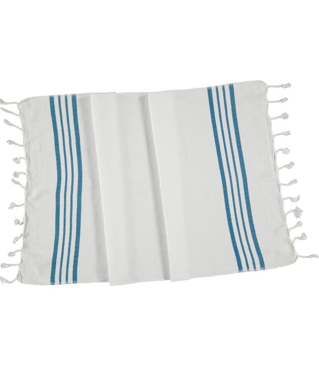 Hammam towel 4 stripes 50 x 100 cm white-blue