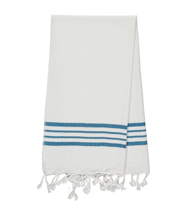 Hammam towel 4 stripes 50 x 100 cm white-blue