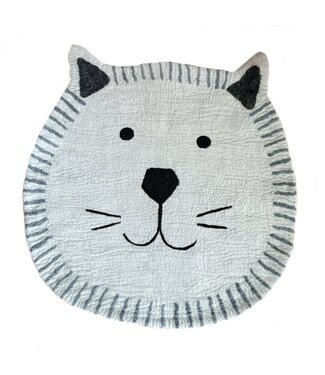 BeYoona Vloerkleedje vilt - Poes grijs - 80x80 cm