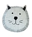 Vloerkleed kinderkamer - kleed vilt - Poes grijs - round 80x80 cm