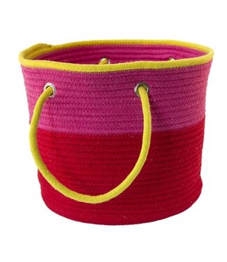 GlobalAffairs Basket from rope red-pink H20xD25
