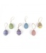Set of 6 felt pastel stripes -spot  Easter eggs hangers 4x3cm