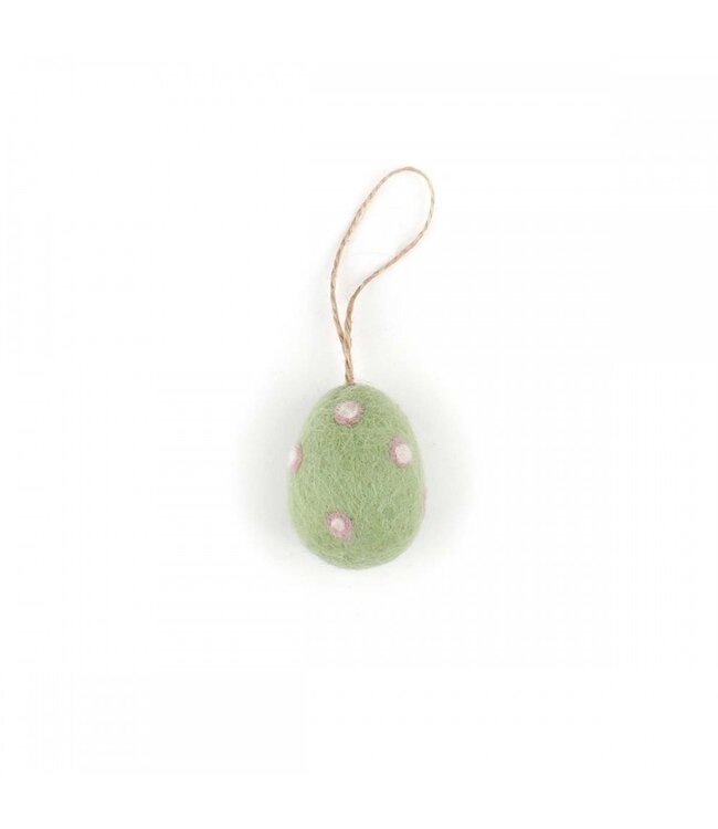 Set of 6 felt pastel stripes -spot  Easter eggs hangers 4x3cm
