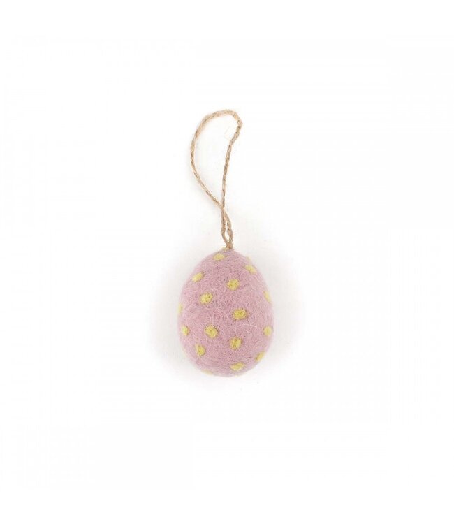 Set of 6 felt pastel stripes -spot  Easter eggs hangers 4x3cm