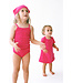 Romper bio katoen spaghettibandjes roze 74-80