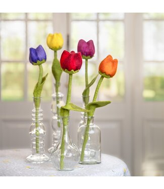SjaalmetVerhaal Felt tulip - length 38 cm - multicolour assorti
