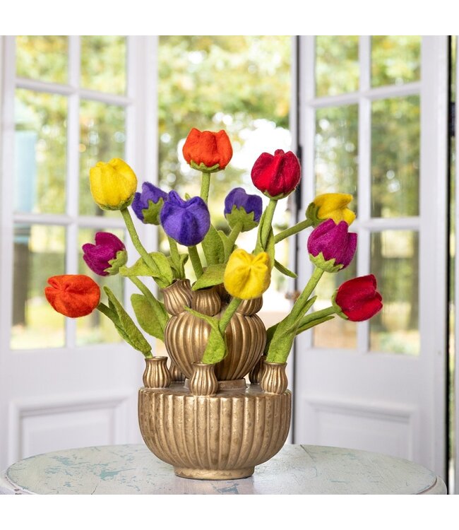Felt tulip - length 38 cm - multicolour assorti