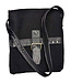 Fair Forward A4 shoulderbag black felt and leather - 35x30cm