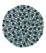 Felt coaster 40 cm Beach - blue shades - D 40 cm