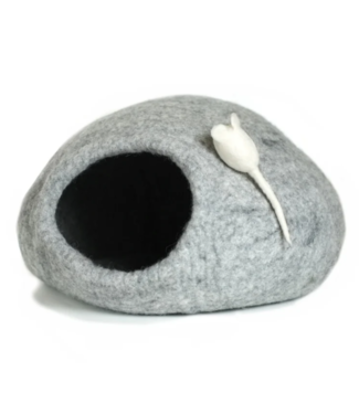 BeYoona Vilten kattenmand Catcave lichtgrijs met muis -  D45xH30cm