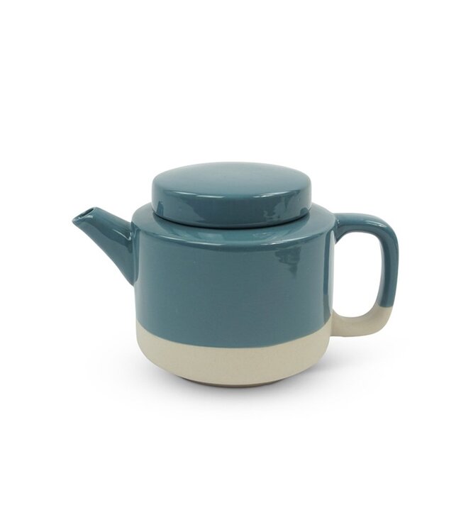 Theepot keramiek 13cm/ 950 ml glans-mat blauw