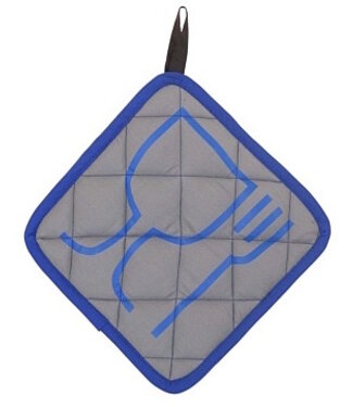 Fair Forward Potholder grey-blue Picto Food Safe