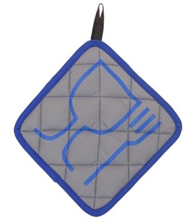 Pannenlap Picto grijs-blauw - Food Safe - 19x19cm