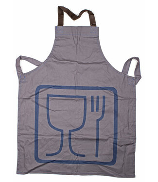 Fair Forward Keukenschort Picto grijs-blauw - Food Safe