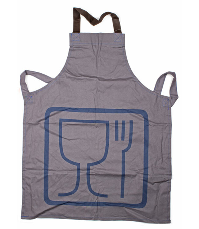 Keukenschort Picto grijs-blauw - Food Safe