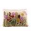 Only Natural Sierkussen geborduurd Bloementuin beige, lila, geel rood -35x50cm