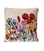 Only Natural Sierkussen geborduurd Bloementuin beige 45x45cm
