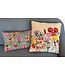 Pillow with crochet flower garden. beige 45 x45cm