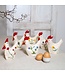 Set of 6 felt egg warmers - 12x14cm - Rooster with wildflower