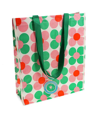Rex London Shopper recycled plastic 40x34cm Madelief groen roze