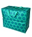 Rex London Grote opbergtas XL Turquoise met blauwe stippen 55 cm