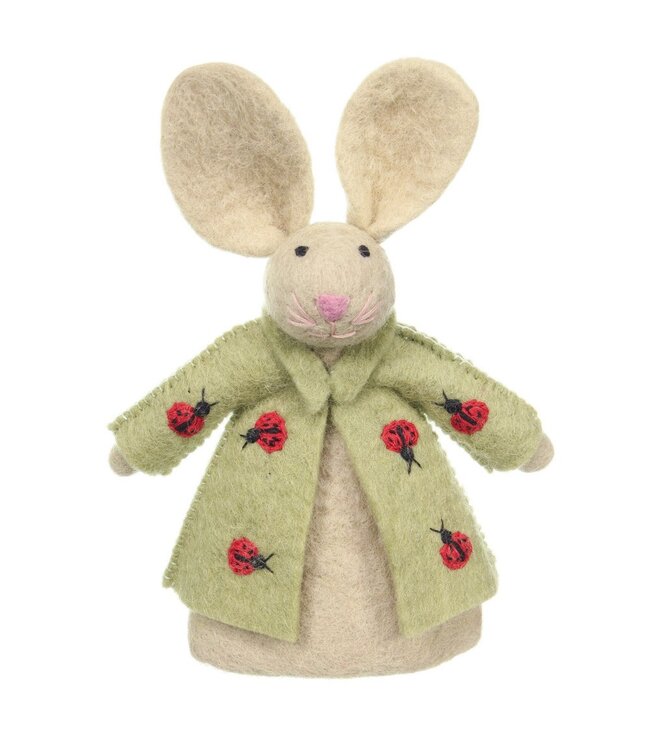 Vilten eiwarmer - Paasdecoratie - haas met jasje