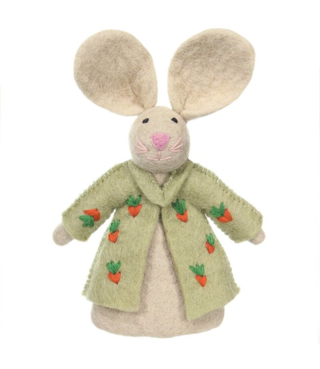 Felt egg warmer - Easter decoration - bunny with flowercoat