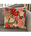 Cushion beige with crochet flowers 45x45cm