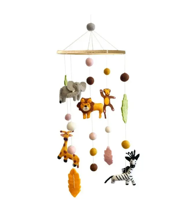 Felt mobile Africa animals - H 55 x D20 cm