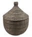 Teranga Rieten tajine mand met deksel zwart