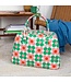 Weekend bag oilcloth - Daisy pink-green