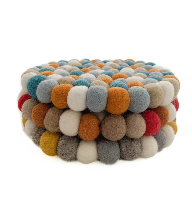 Felt round coaster - Greys - D20xh2cm